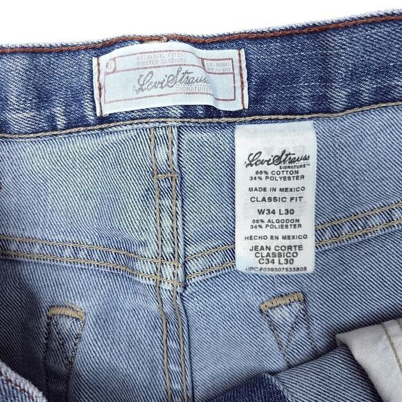 Vintage Y2K Signature Levi's Strauss Classic Fit Jeans Mens 34x29 Light Blue - Picture 3 of 7